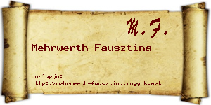 Mehrwerth Fausztina névjegykártya
